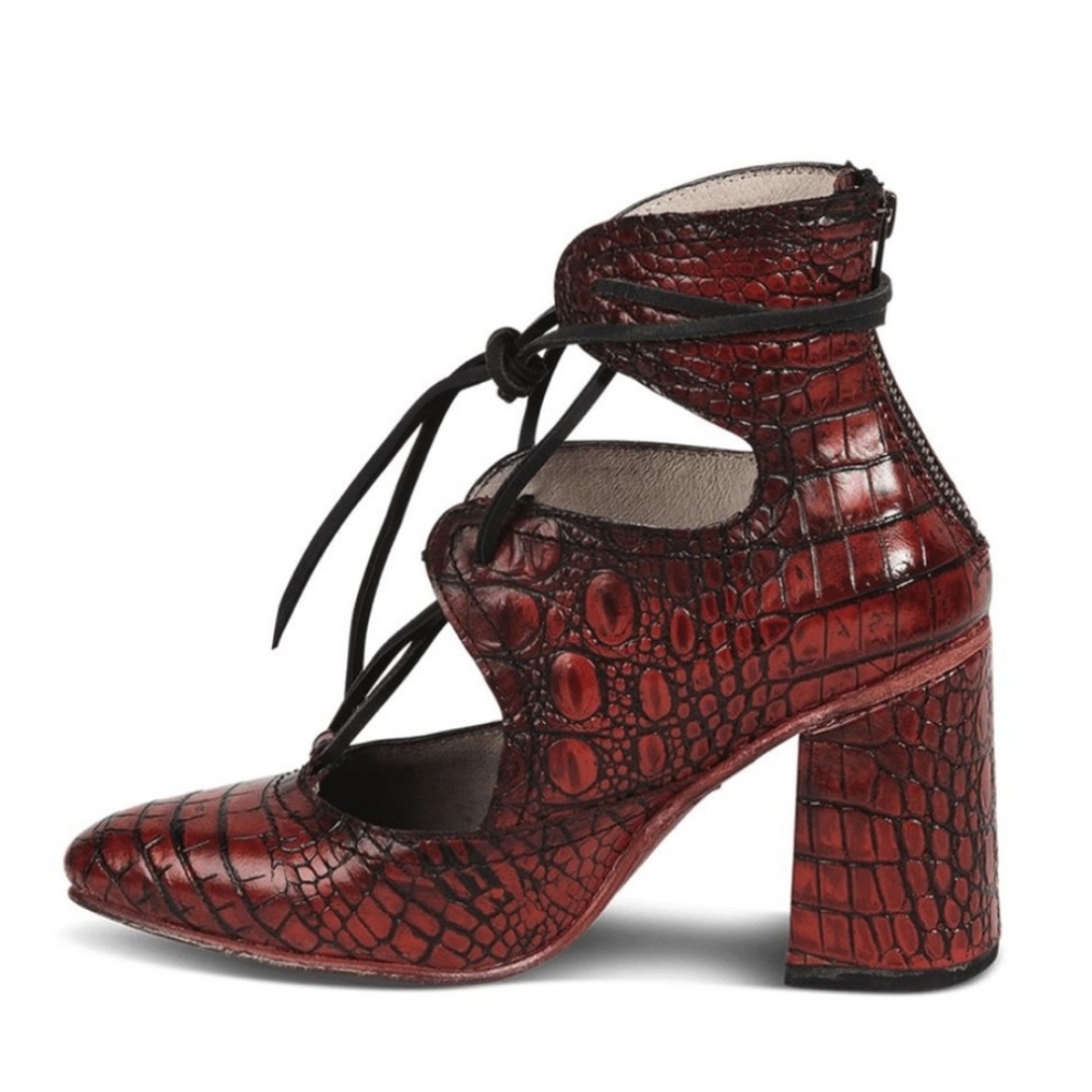 Freebird Joyce Red Croc Bootie Size 10 - image 4
